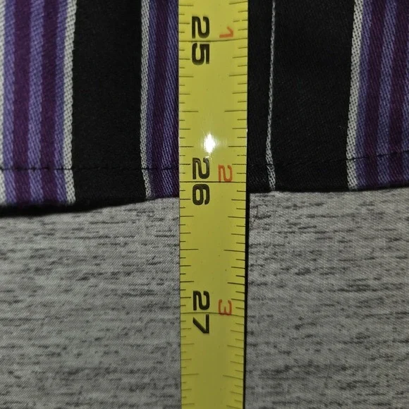 Westbound Wrinkle-Free Pinstripe Button Shirt Woman's Size 14 Shirt Purple Black - Picture 5 of 7